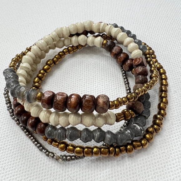 Amazima Ministries Jewelry - Ugandan Handmade Paper and Wood Bead Bracelet Set, Amazima Ministries